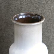 Vase en céramique blanc et marron West Germany, années 60