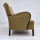 Années 1950-60, canapé danois 3 places, état d'origine, coton/laine, bois de hêtre.