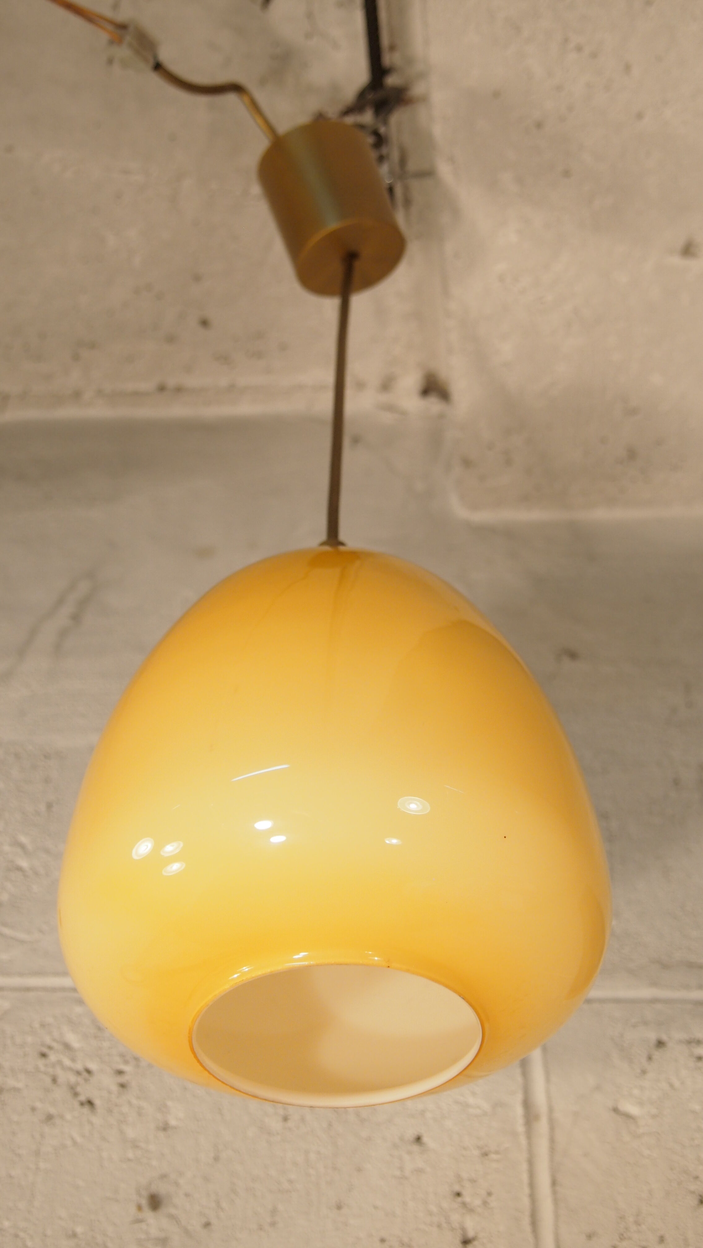 Suspension de Venini en verre couleur ambre
