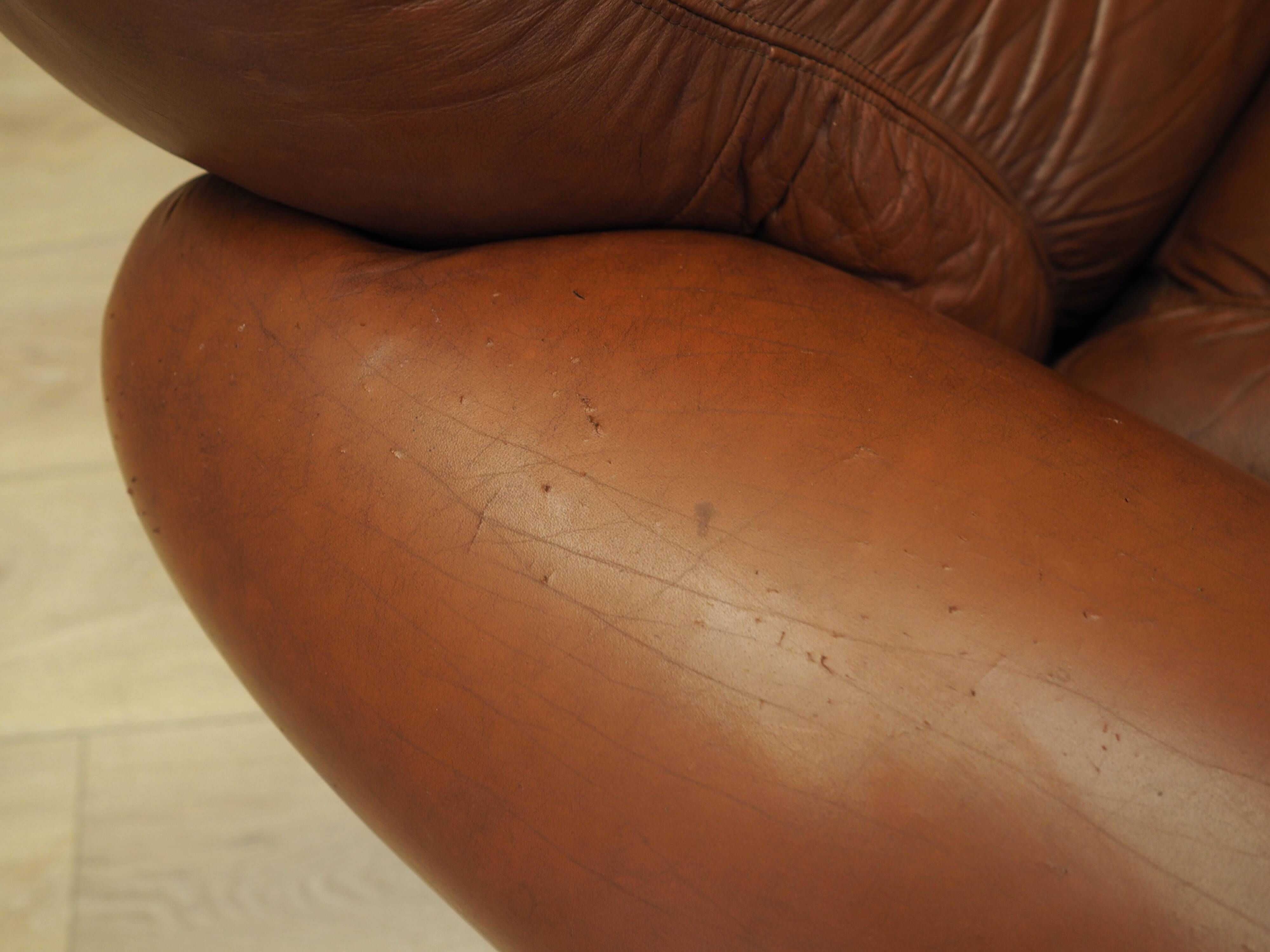 Brown armchair, Italian design, 1970s, production: Italy
