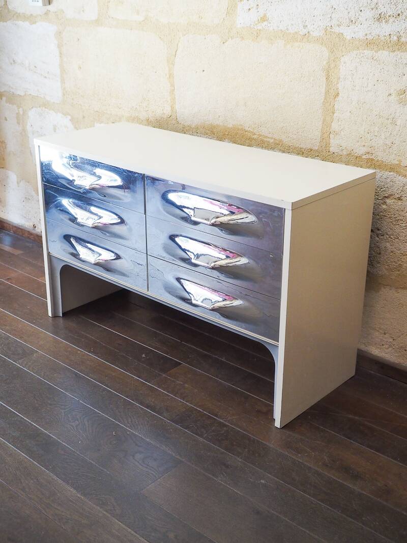 DF-2000 Commode by Raymond Loewy – chrome – Space Age design