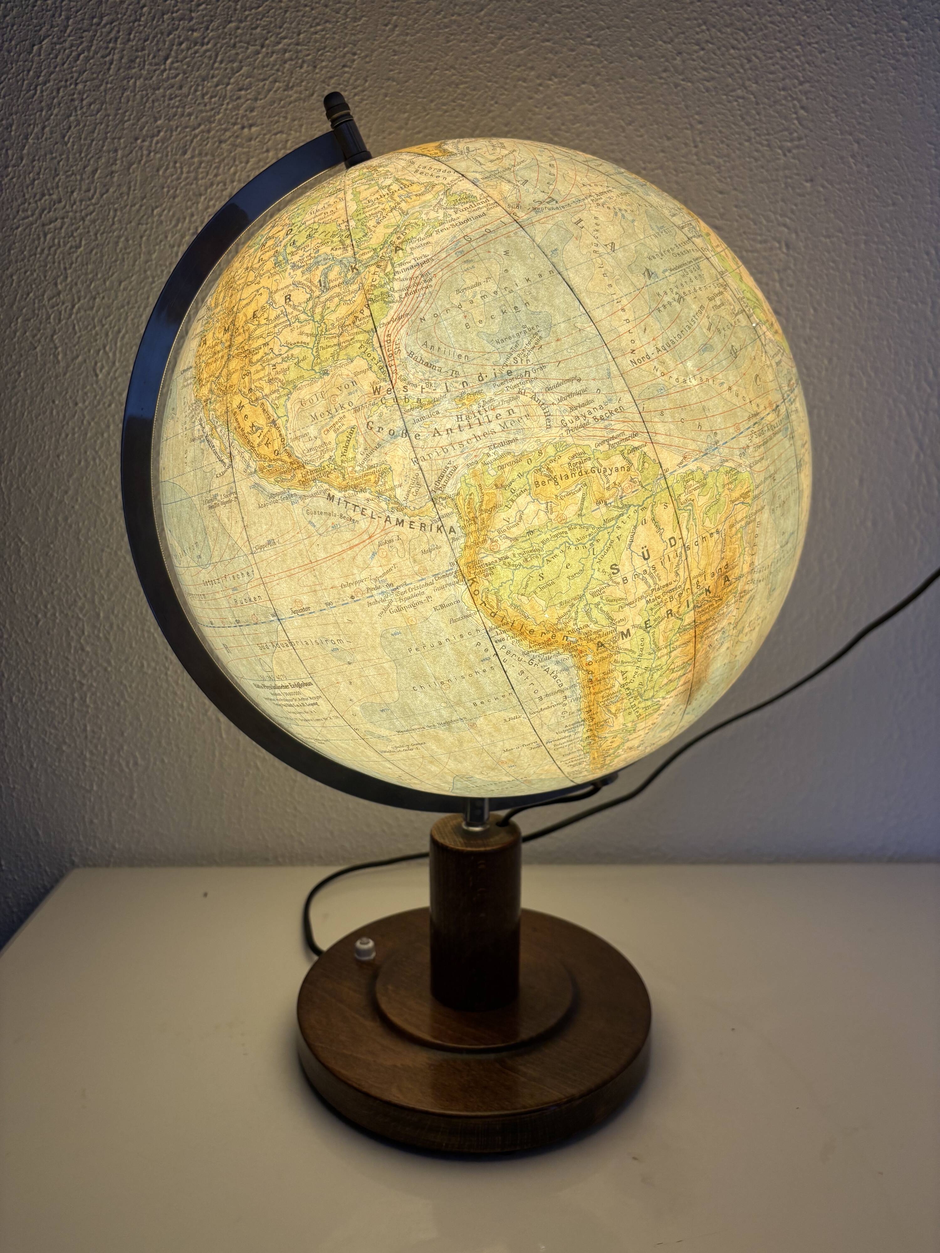 Vintage globe 1950/1953 terrestrial Räth world map ex-GDR - 52 cm