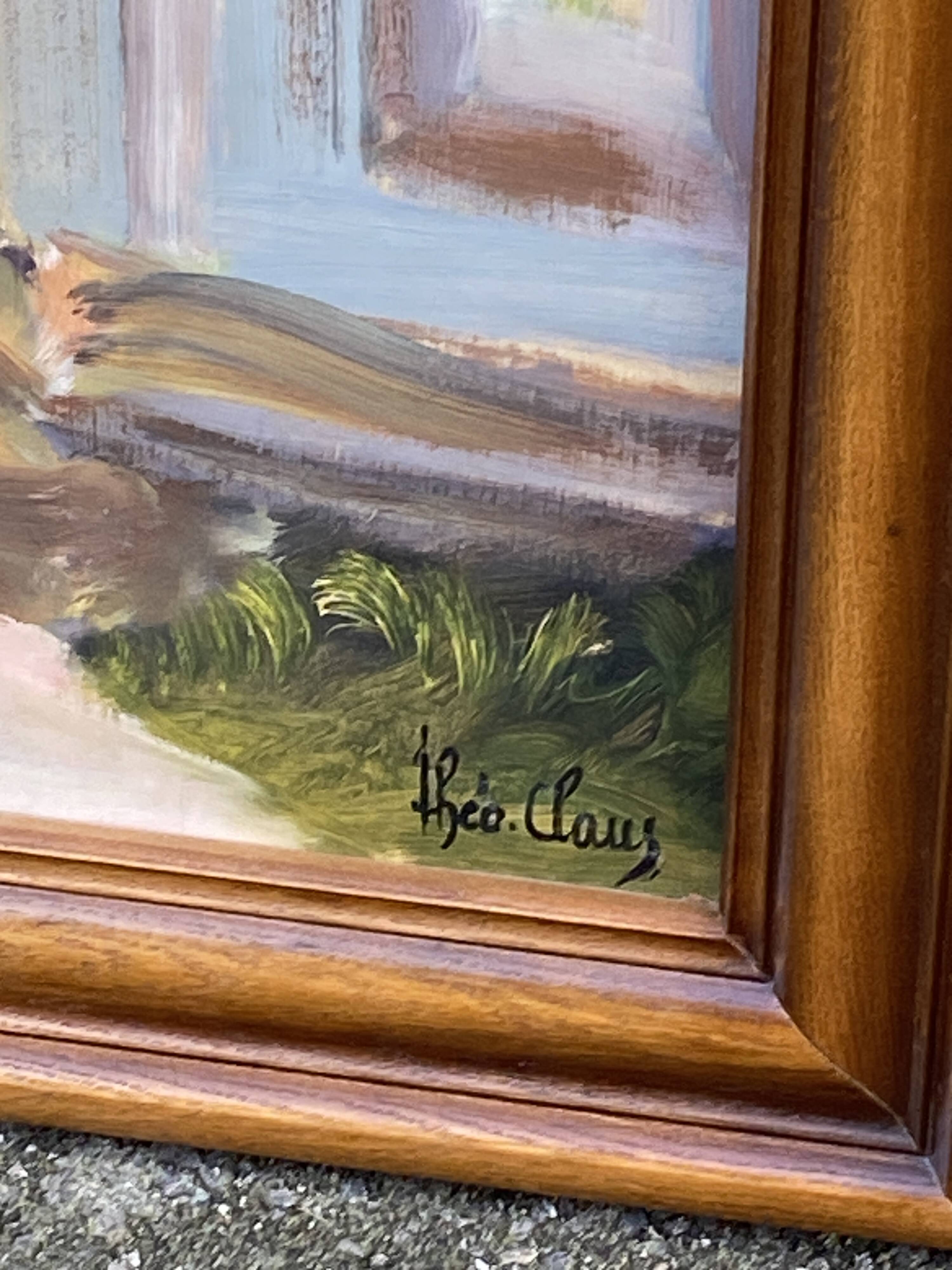 XXXL painting Alsatian landscape MURBACH Abbey By Théo Claus