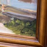 XXXL painting Alsatian landscape MURBACH Abbey By Théo Claus