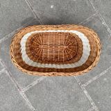 Vintage wicker and scoubidou basket