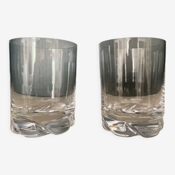 Duo of Daum crystal glasses 1950