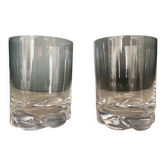 Duo of Daum crystal glasses 1950