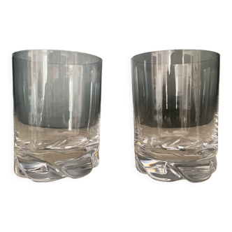 Duo de verres Daum en cristal 1950