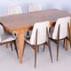 Art Deco Oak & Spruce Folding Table attributed to J. Leleu, France, 1920s