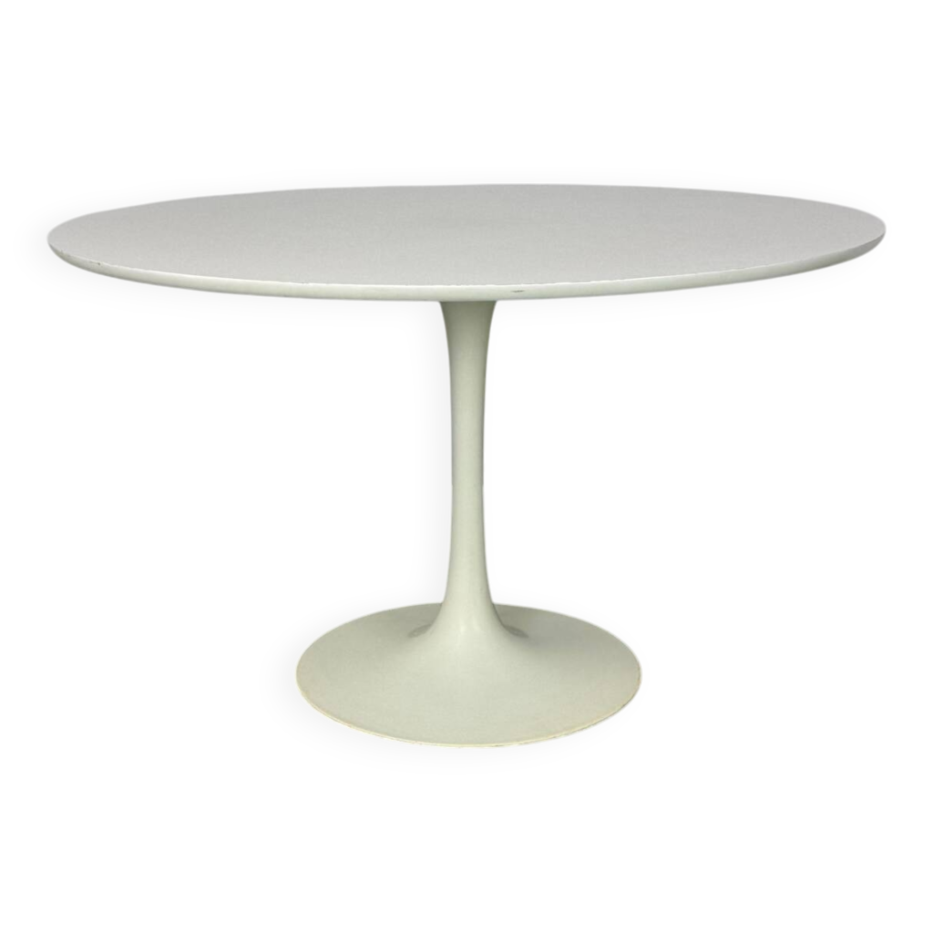 Grande Tulipe Blanche New Age – Lampe Vintage Verre Art Déco 1960-80