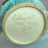 Vase Vallauris Deco hand Patterns flowers with gilding