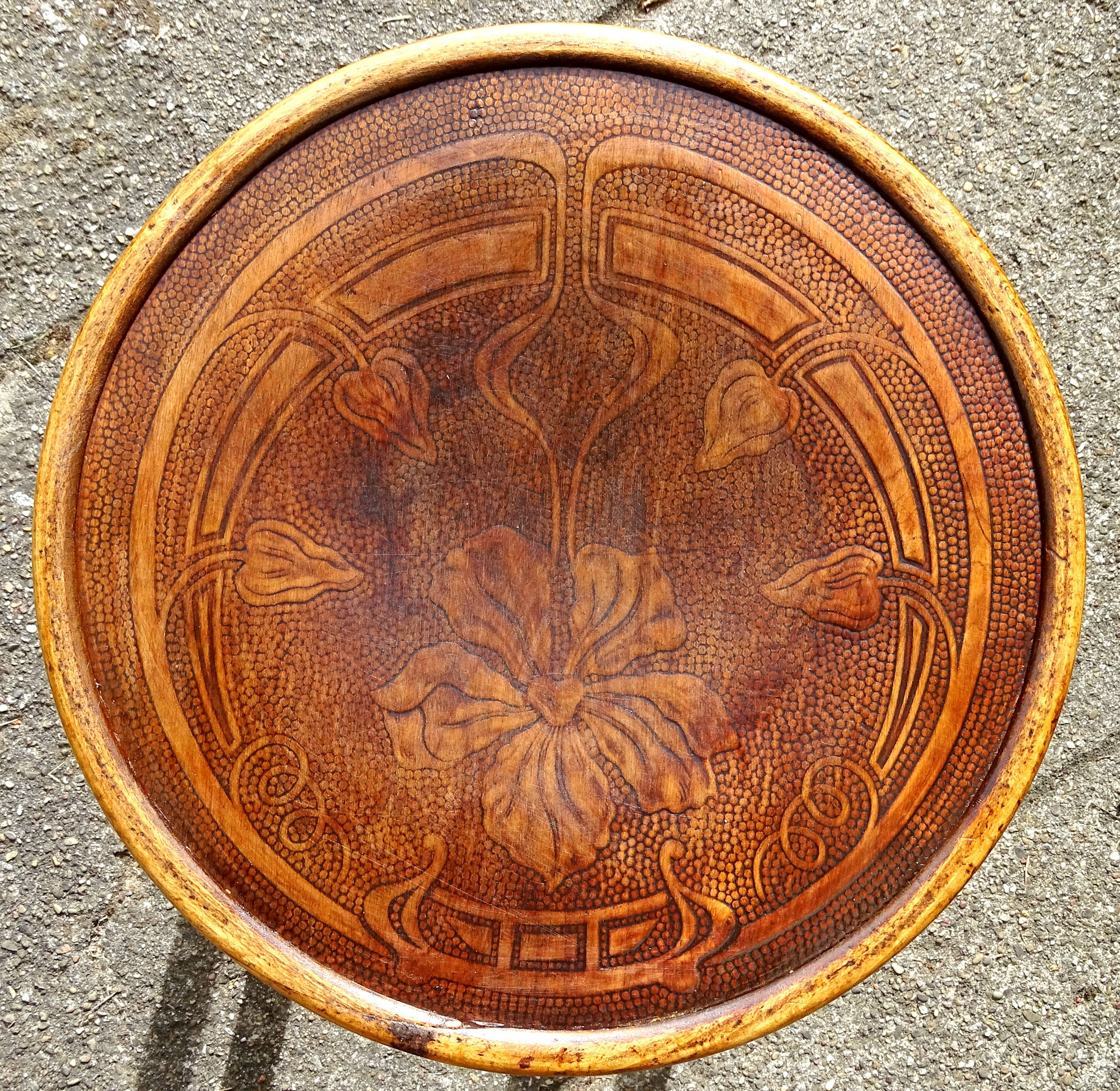 Baumann or Fischel stool, around 1930 with floral seat
