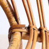 Adult size rattan shell armchair from the 60s