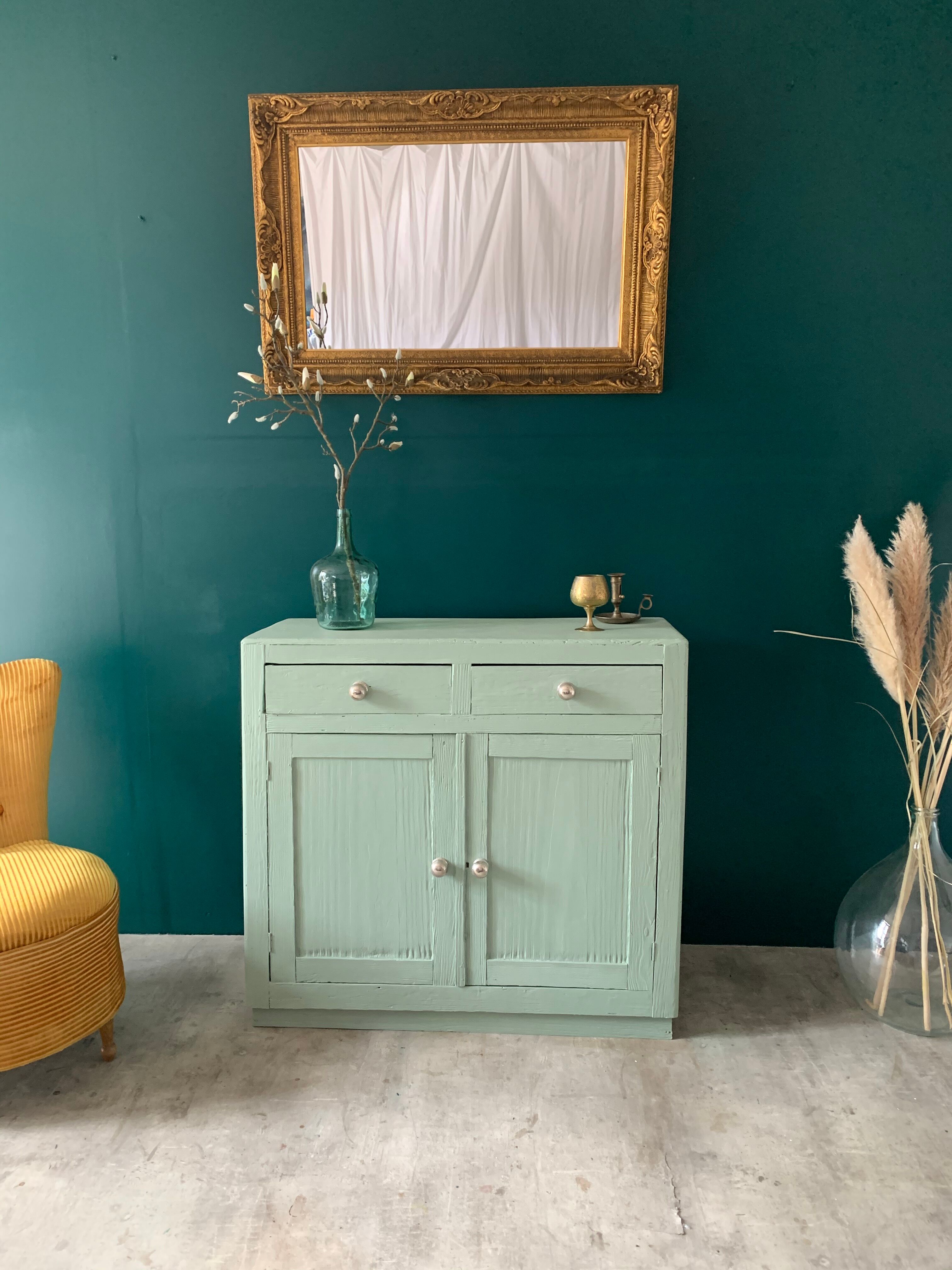 Old green "country" buffet