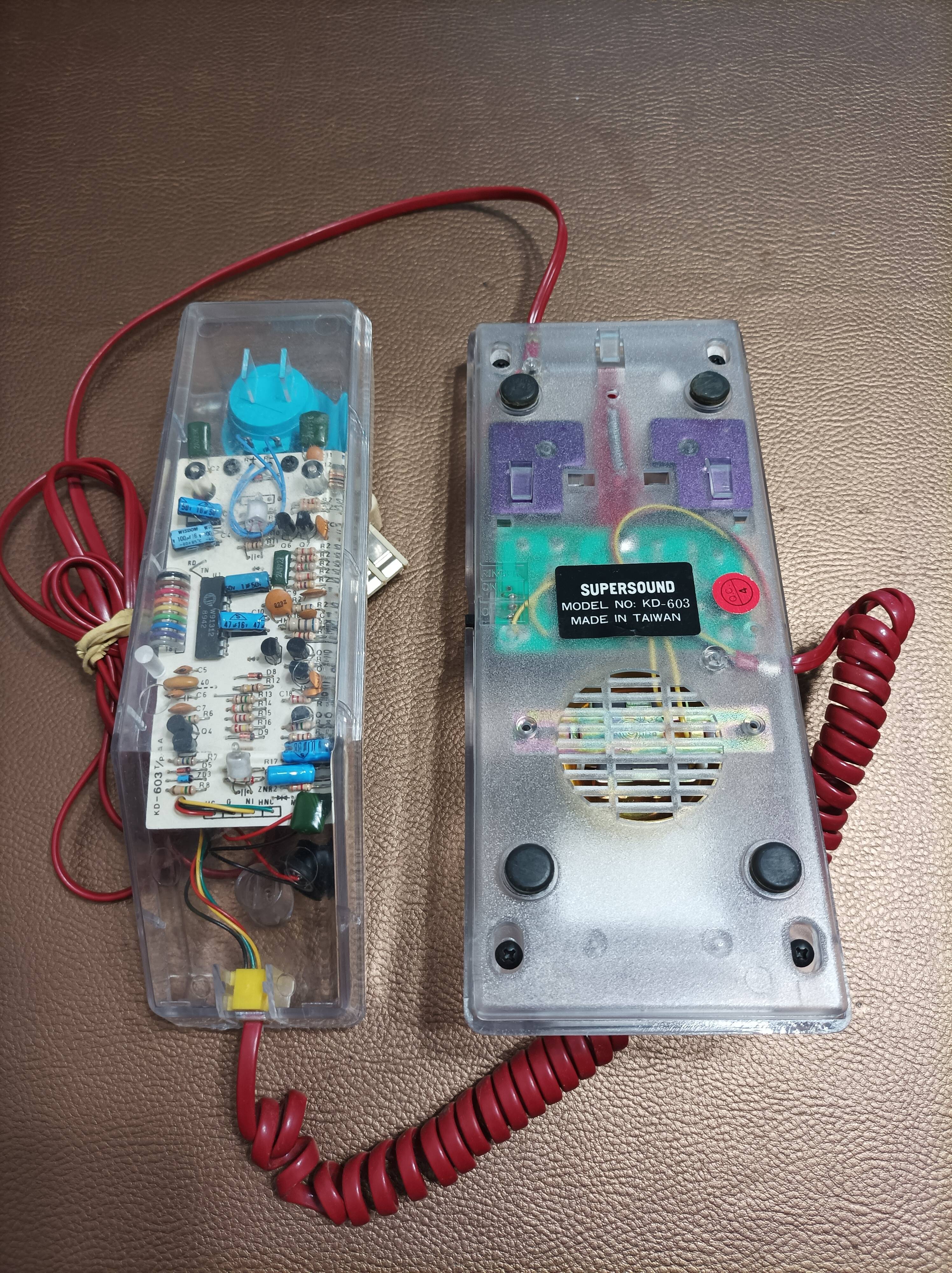 Vintage transparent telephone