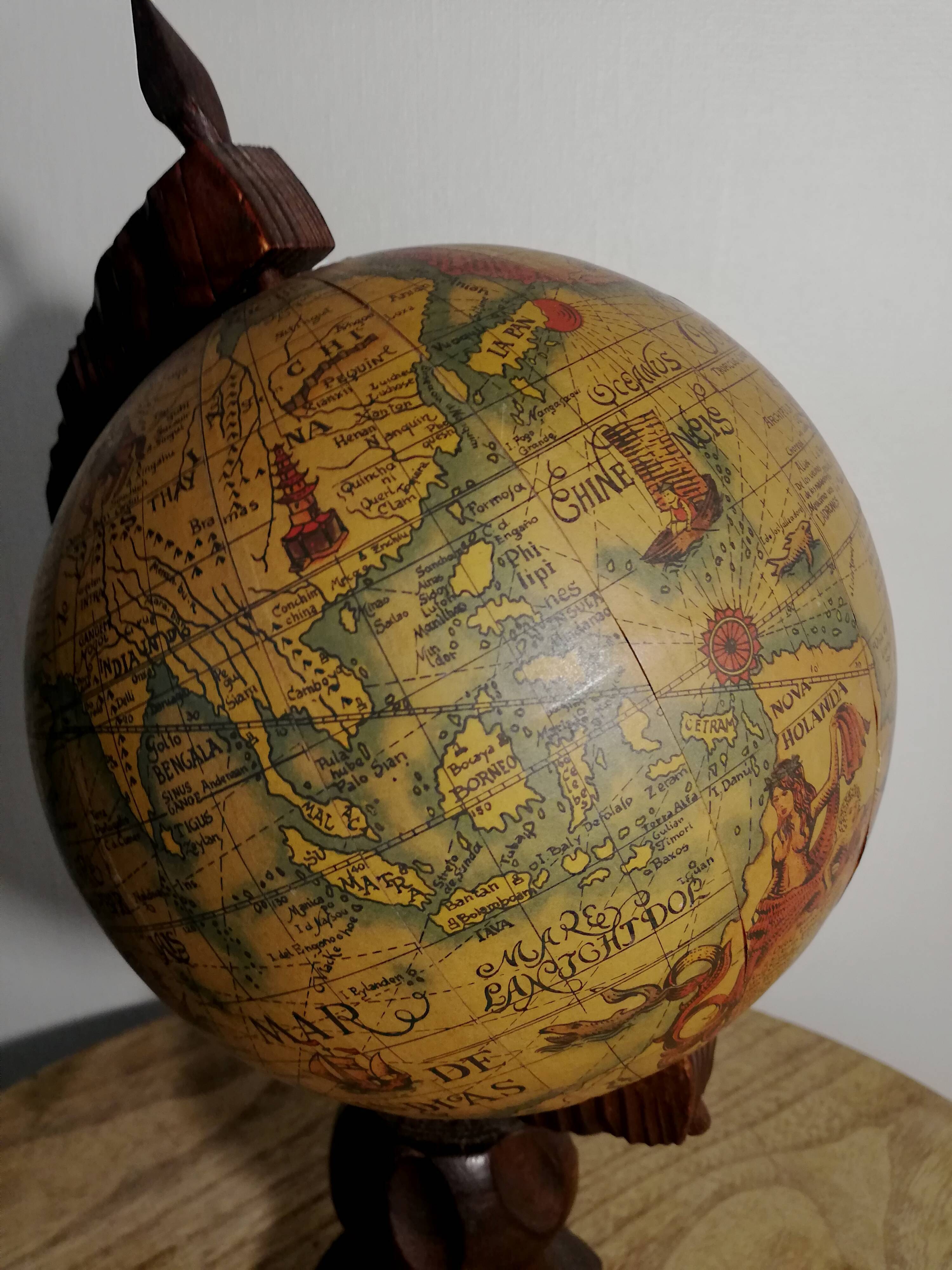 Vintage globe rustic style