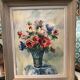 Old painting in watercolour signed by P Le Trividic, the bouquet.