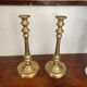 Pair of brass candle holders 28,5cm