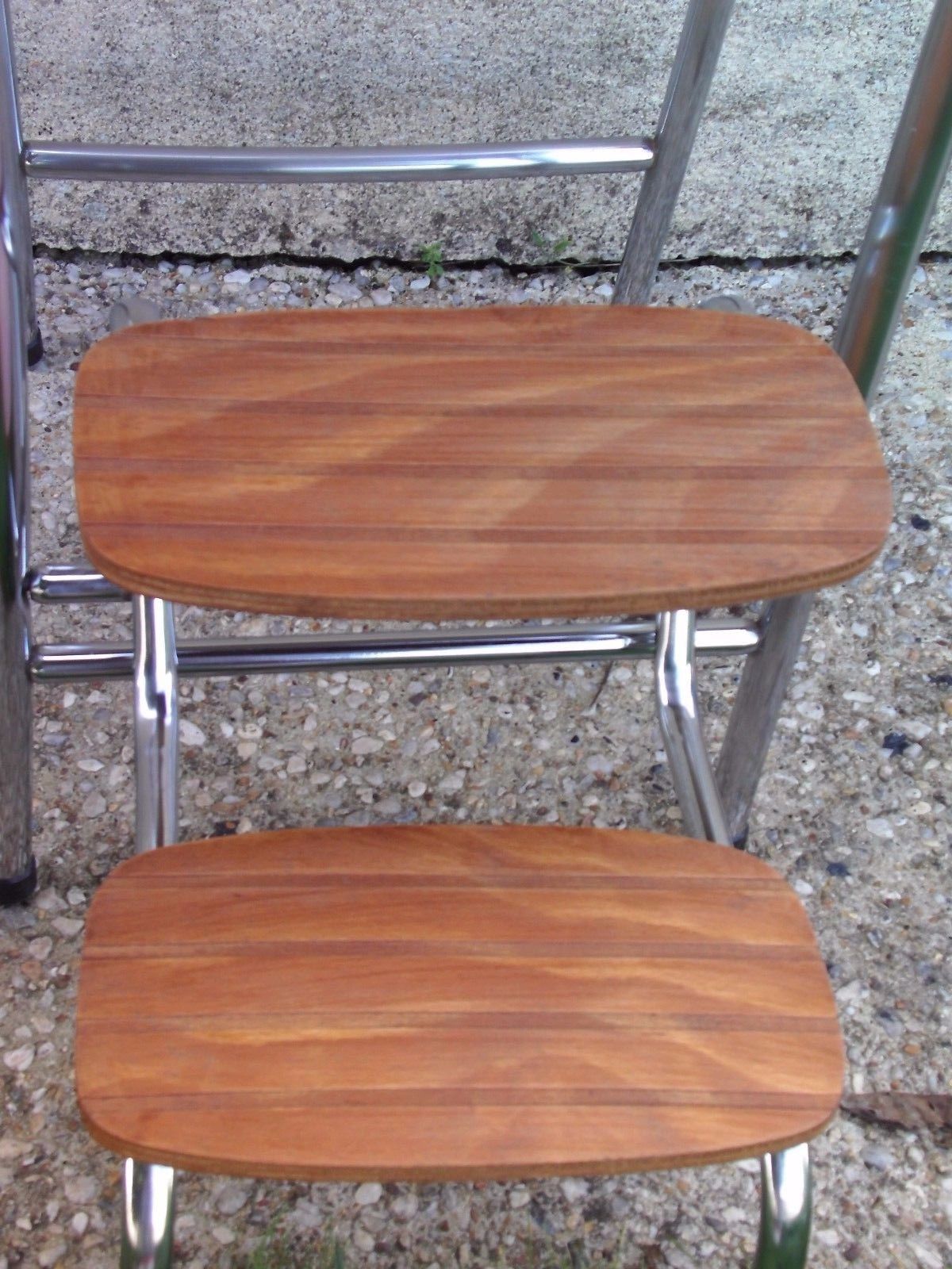 Tabouret marche pieds en formica - années 60-70