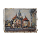 Peinture de Nagao Usui  "La vieille église"