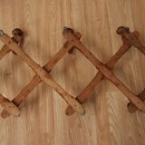 Turned wood wall coat rack