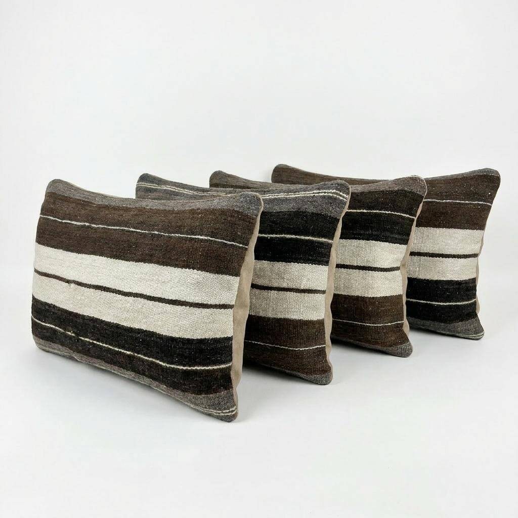 Set of 4 vintage kilim cushion covers 41x61 cm