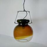Murano amber glass chandelier from the 70s Tony Zuccheri design for Veart