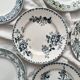 6 mismatched Saint Amand ironware dessert plates