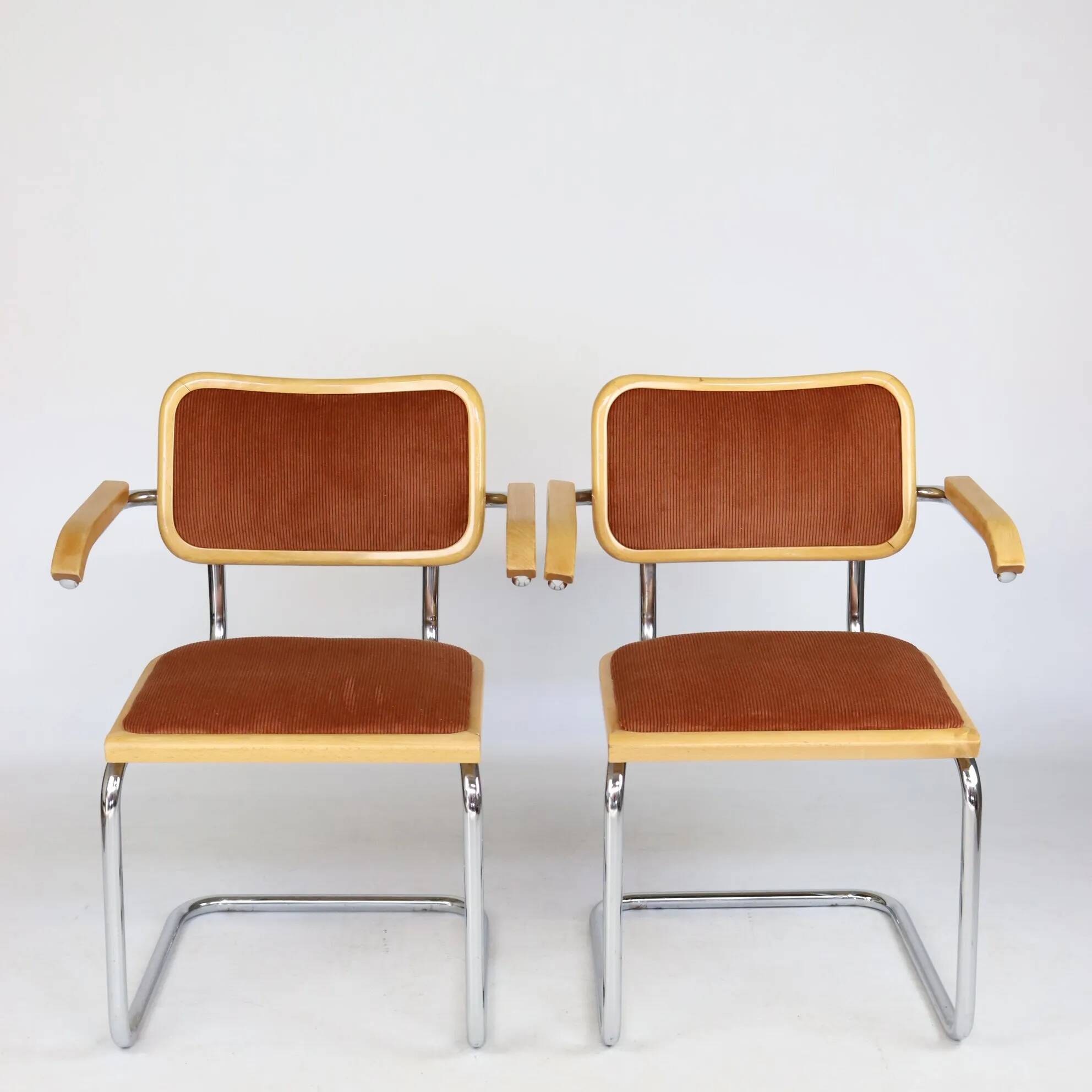 Pair of B64 corduroy chairs