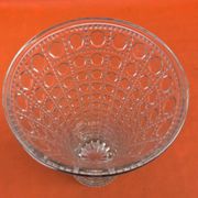 1950s Large transparent glass vase moulded with a faceted design