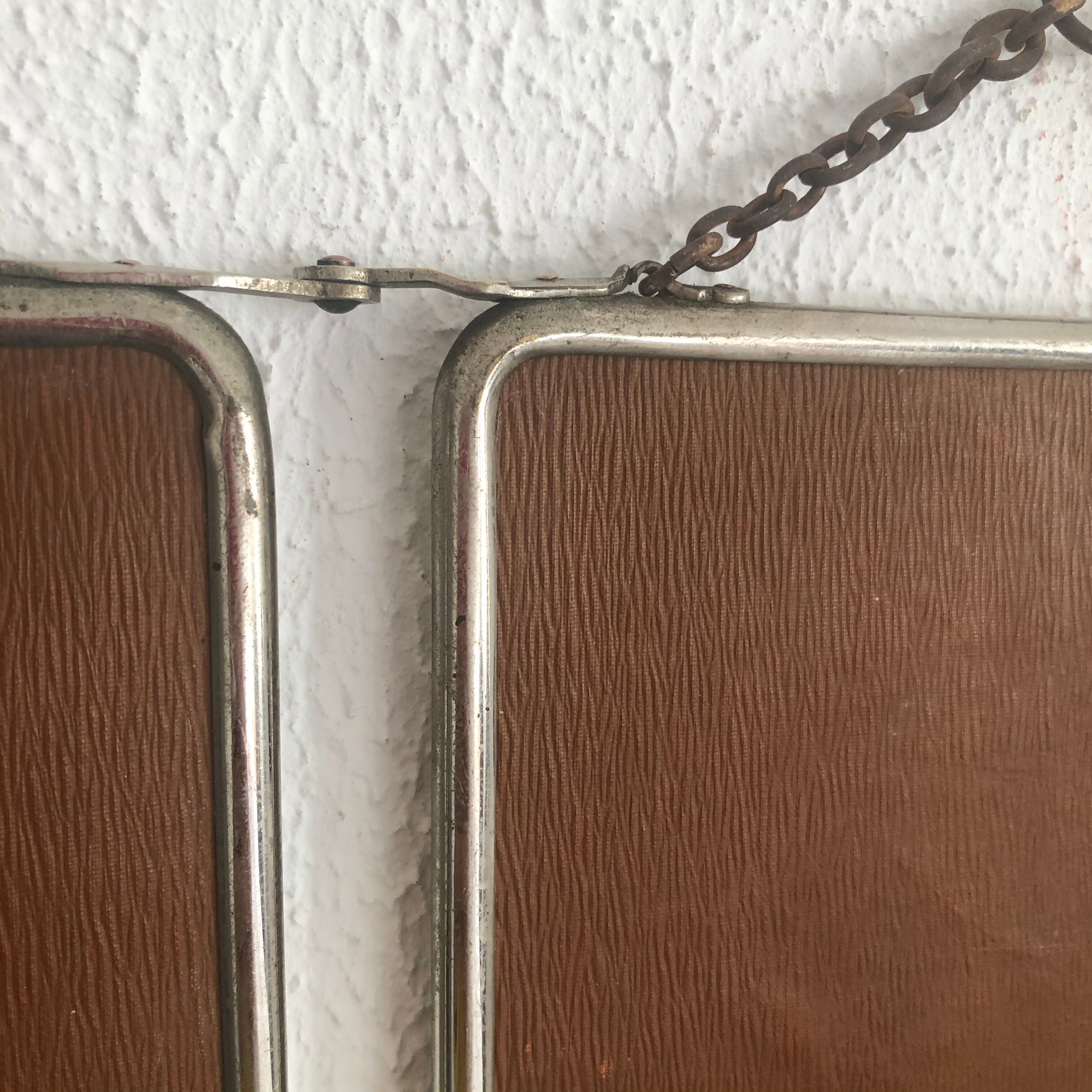 Vintage mirror 1930 triptych barber Le Solide Paris - 21 x 67 cm