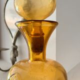 Amber glass carafe with fleur-de-lis decoration – mid 20th century