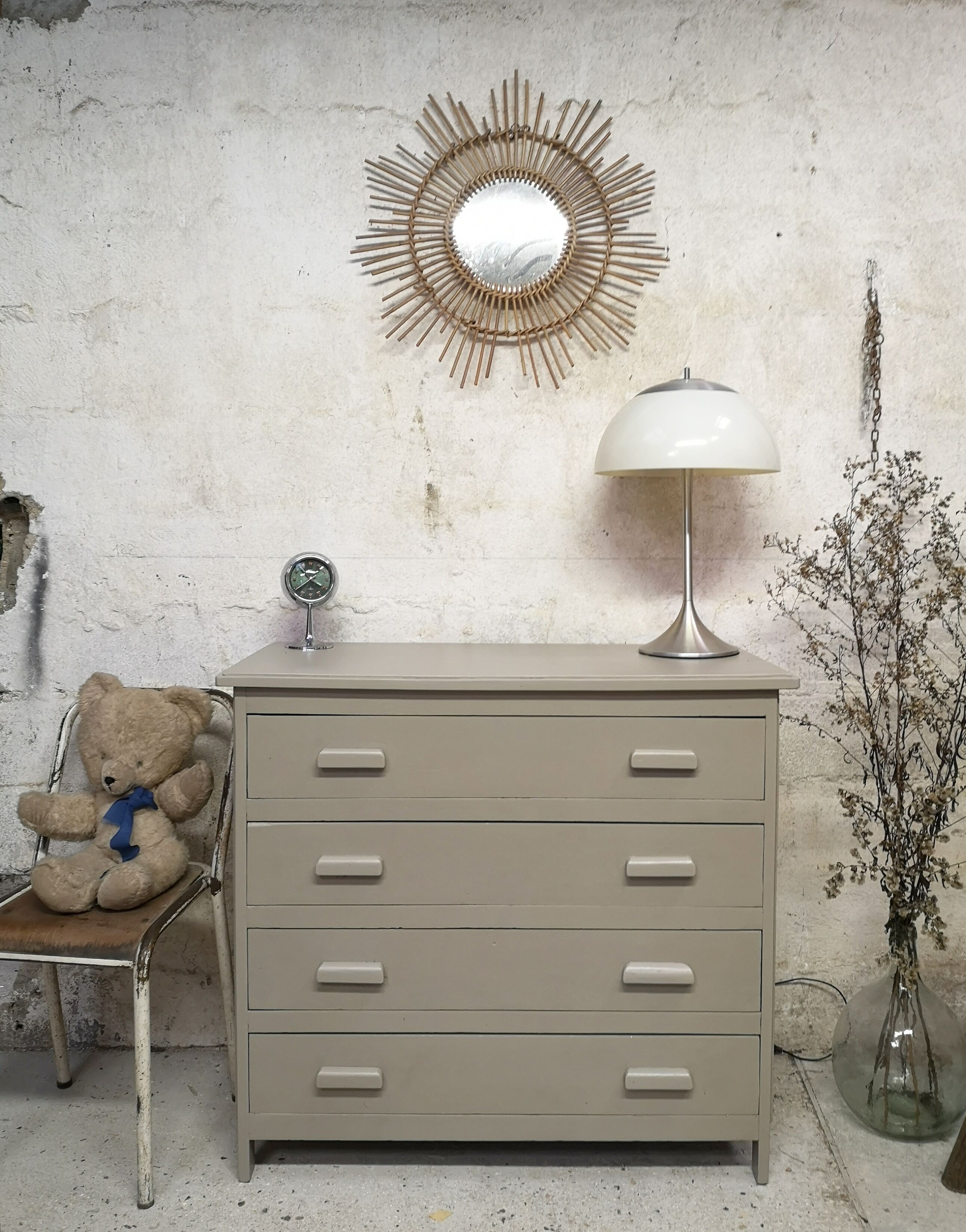 Commode parisienne vintage 50 60 shabby patine