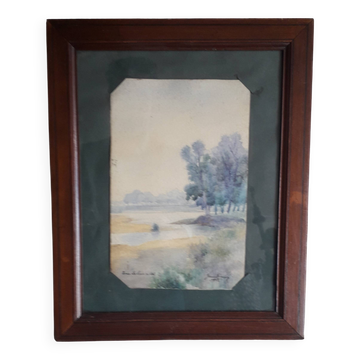 Tableau ancien représentant un paysage