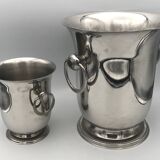 Jean COUZON champagne bucket and ice bucket set on pedestal