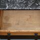 Victorian writing desk or console from 1880 in satin wood and marble.