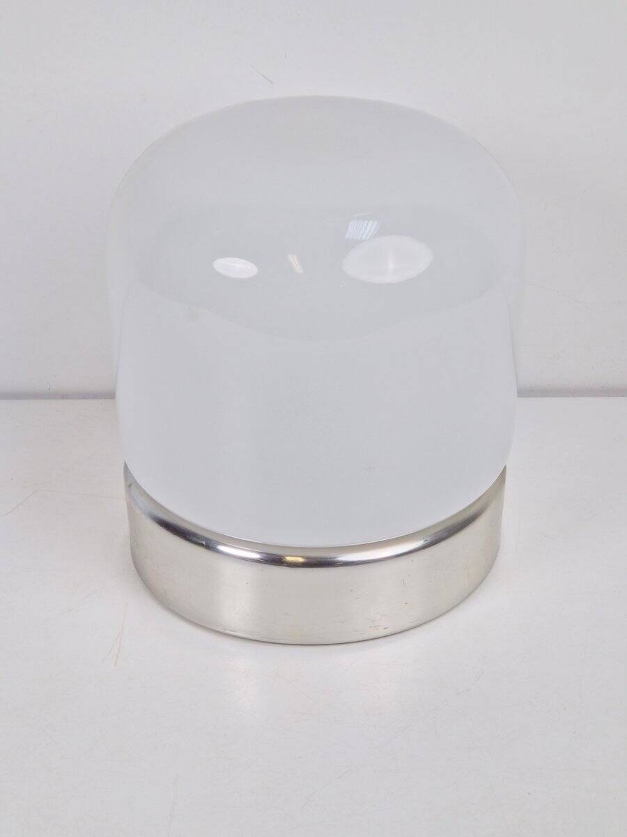 Mid-Century Table Lamp in Frosted Glass and Aluminium from Doria Leuchten, 1960s