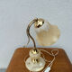 Vintage table lamp in alabaster and gilded brass, Spain.