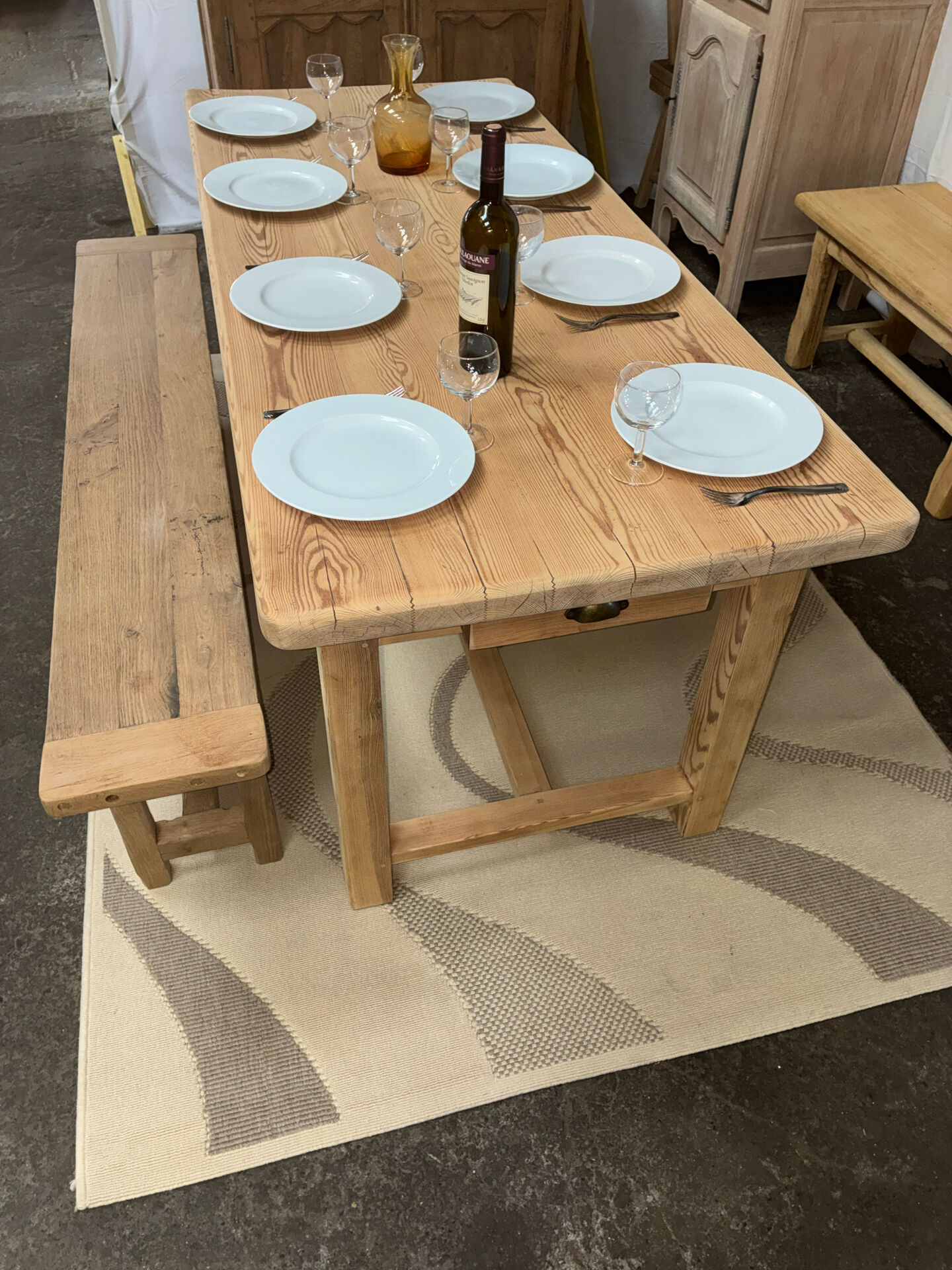 Table de ferme en pin massif