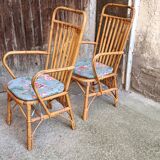Pair of vintage rattan armchairs
