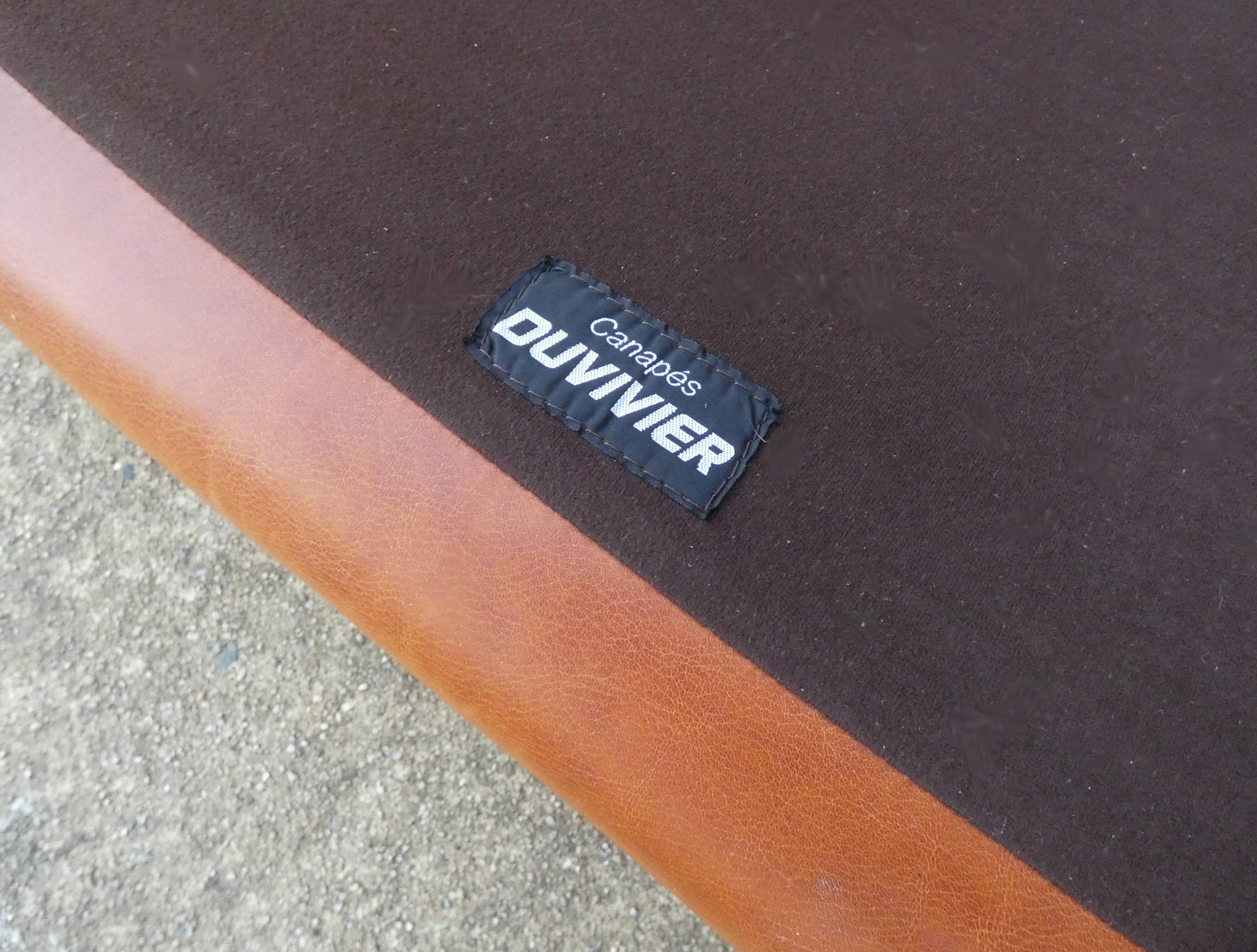 Vintage loft leather armchair DUVIVIER