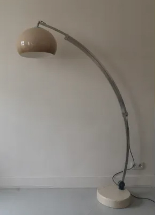 Adjustable arc floor lamp by harvey guzzini, 1970