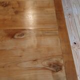 Elm farmhouse table with extensions for 6 to 10 people.