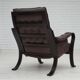 1970s, Scandinavian vintage design, armchair, brown leather, bent wood.