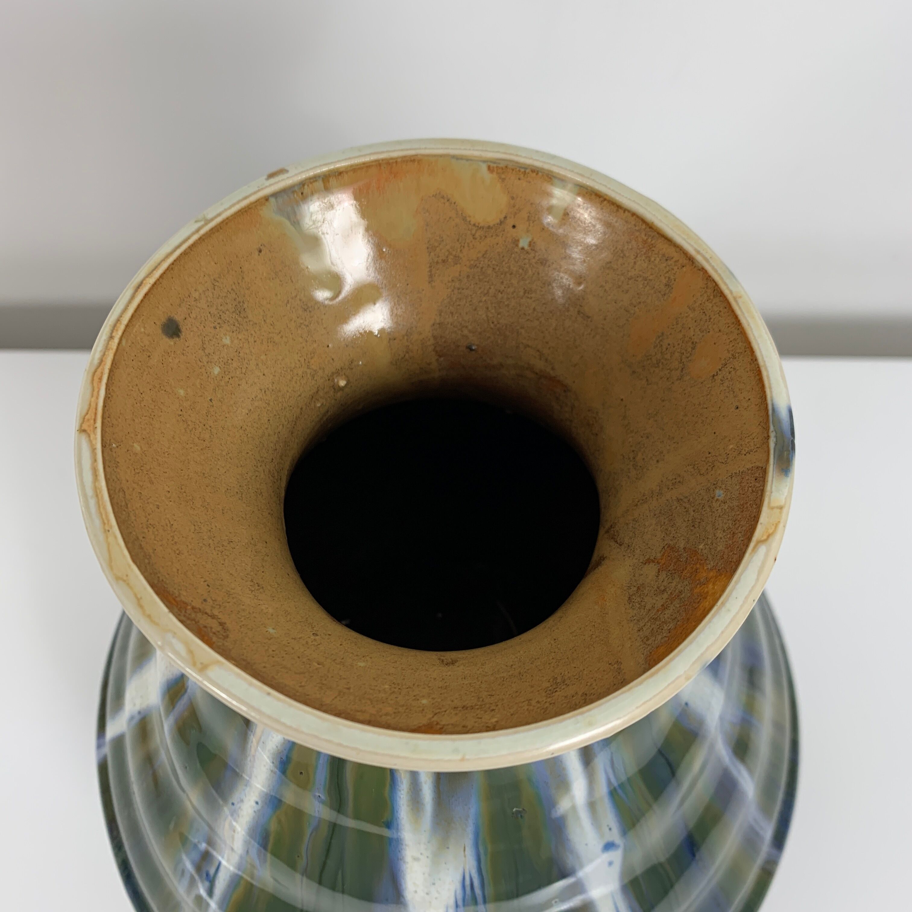 Vase in flammé gres Desvres Fourmaintraux Delassus art deco 1920