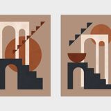 2 geometric art prints