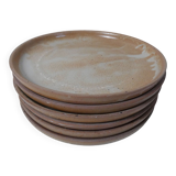 6 flat plates in Vintage stoneware