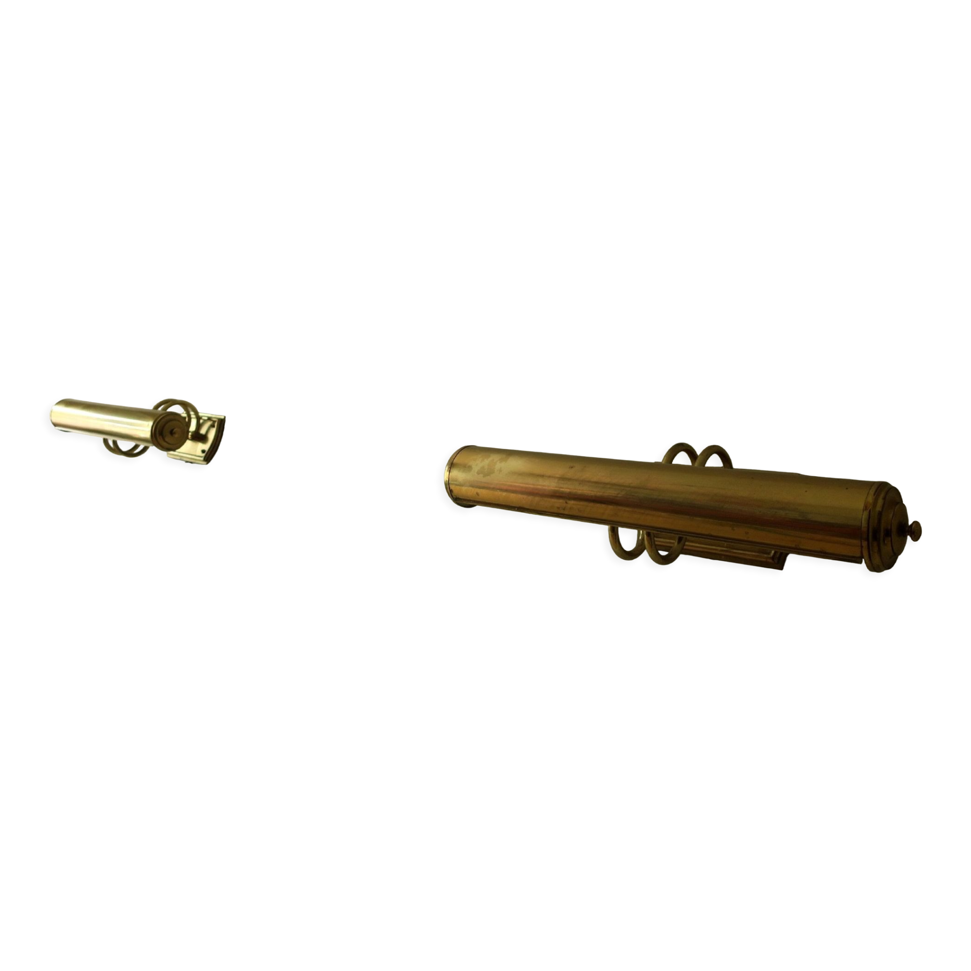 Pair of brass adjustable wall reading lights 1960s