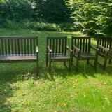 Medici French teak outdoor chairs and bench