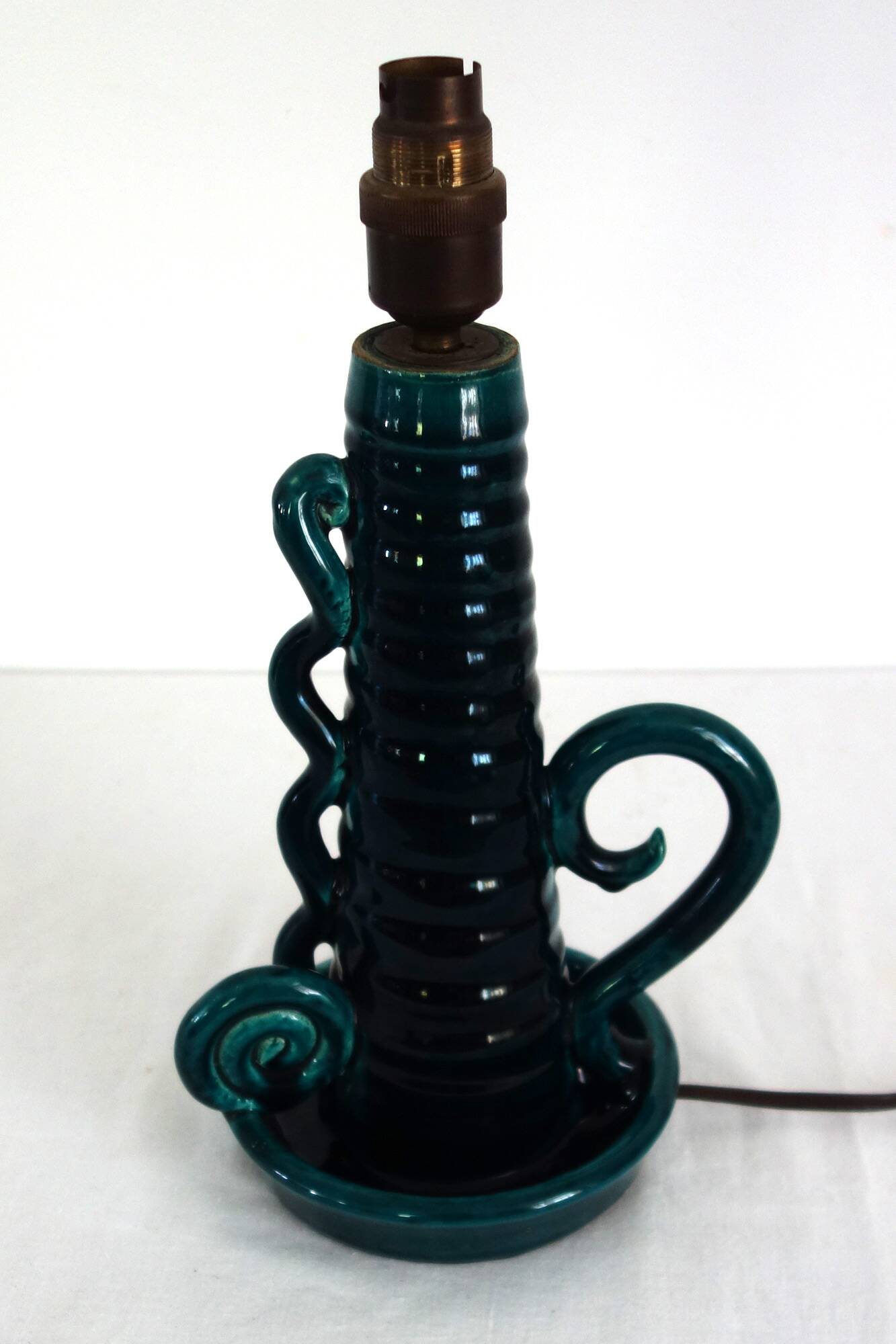 Accolay vintage green enamel candle holder lamp bases